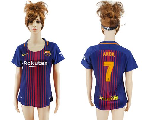 Women's Barcelona #7 Arda Home Soccer Club Jersey